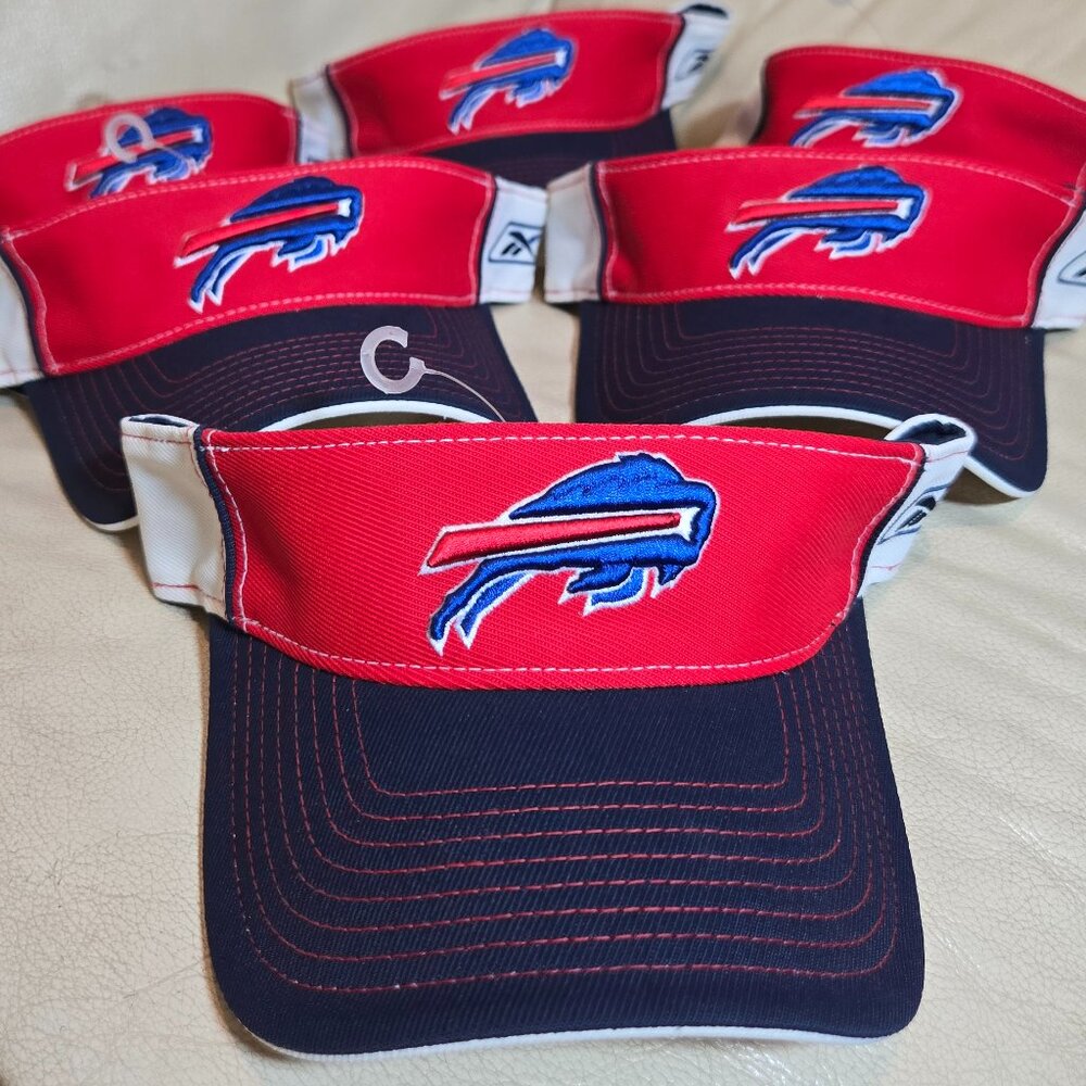 Red Reebok New York Buffalo NFL Bills Golf Visor Hat Adjustable One-size